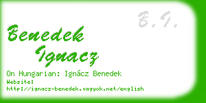 benedek ignacz business card